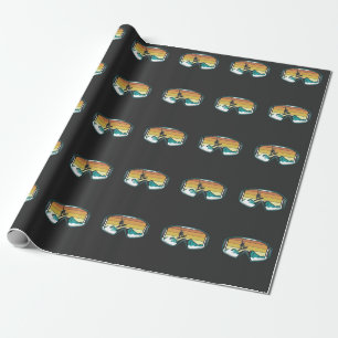 Retro Snowboarden Freestyle Jump Snow Mountain Geschenkpapier