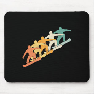 Retro Snowboarder Coole Vintage Snowboarder Silhou Mousepad