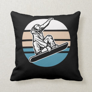 Retro Snowboarding Jump Wintersport Kissen