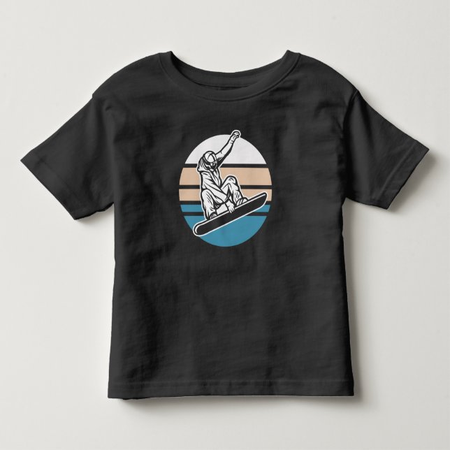 Retro Snowboarding Jump Wintersport Kleinkind T-shirt (Vorderseite)