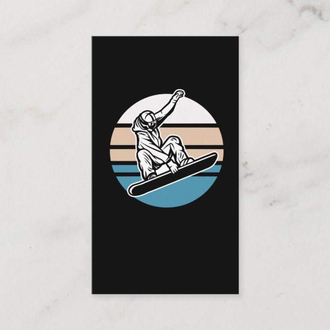 Retro Snowboarding Jump Wintersport Visitenkarte (Vorderseite)