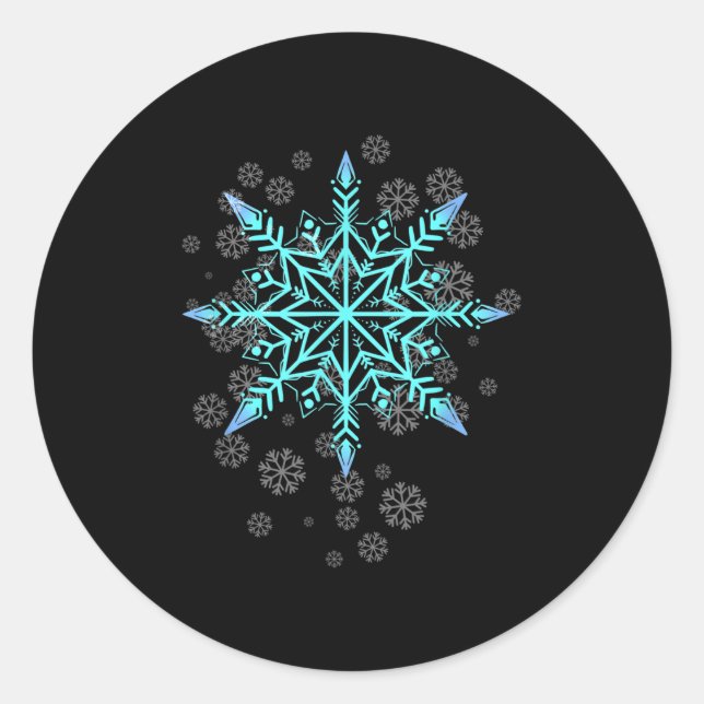 Retro Snowflake For Women  Runder Aufkleber (Vorderseite)
