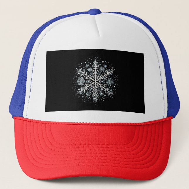 Retro Snowflake Tshirts für Frauen Truckerkappe (Vorderseite)