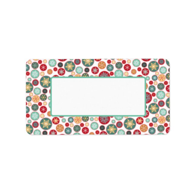 Retro Snowflake Weihnachts-Mailing oder Geschenk Adressaufkleber (Vorne)