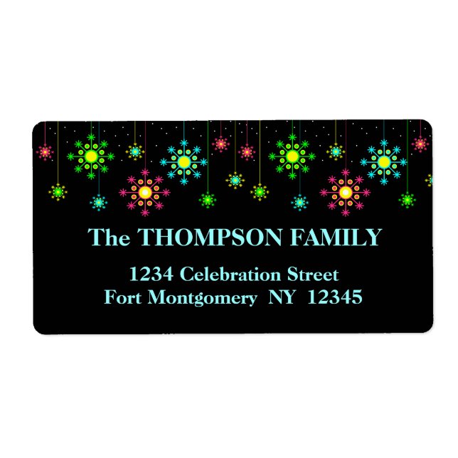 Retro Snowflake Weihnachtsanschrift (Vorne)