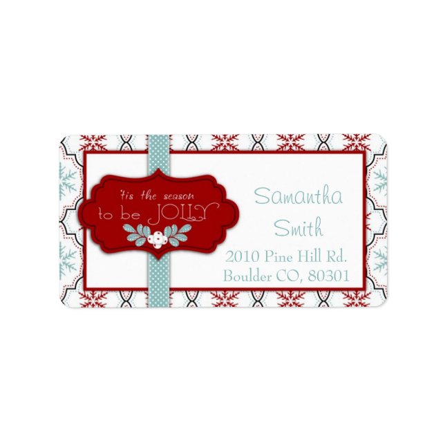 Retro-Snowflakes-Adressetikett Adressaufkleber (Vorne)
