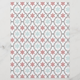 Retro Snowflakes Scrapbook Paper