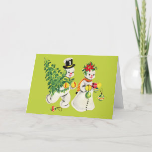Retro Snowmen Karte