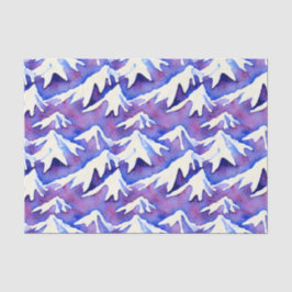 Retro Snowy Lila Mountains Seidenpapier