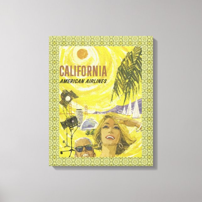 Retro so Cal Air Travel Leinwanddruck (Vorderseite)