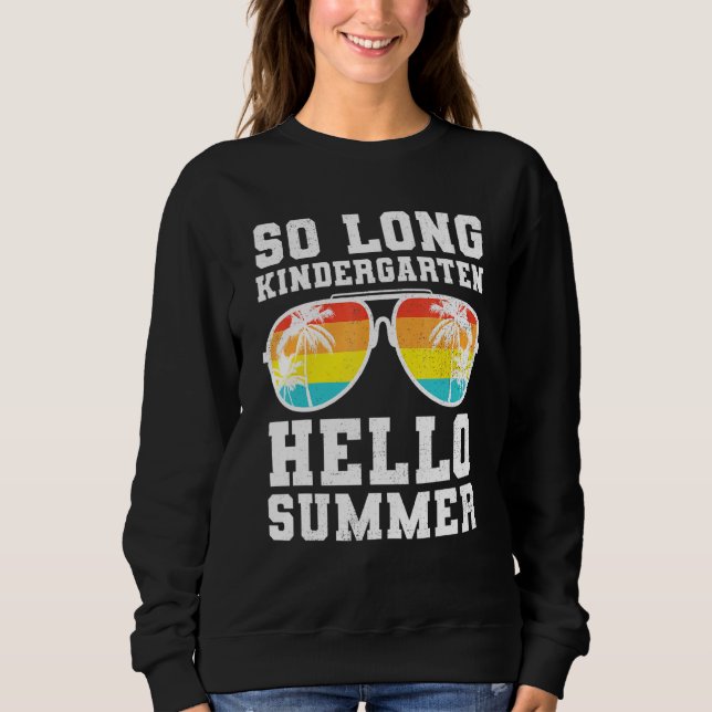 Retro So Long Kindergarten Hallo Sommer Lehrerin S Sweatshirt (Vorderseite)