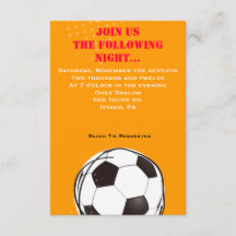 Retro-SOCCER Themed Bar Bat Mitzvah Party-Karte
