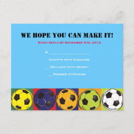 Retro SOCCER Themed Bar Bat Mitzvah Reply Card RSVP Karte