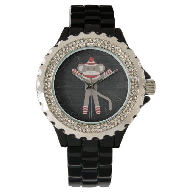 Retro Sock Monkey Armbanduhr (Vorderseite)