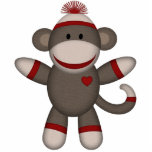 Retro Socken-Affe Fotoskulptur Magnet<br><div class="desc">Dieses ist ein entzückender Retro Sockenaffe. Holen Sie zurück einige fantastische Erinnerungen mit diesem kundenspezifischen Geschenk.</div>
