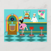 Retro-Soda-Fossil Postkarte