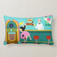 Retro Soda Fountain Lumbar Kissen