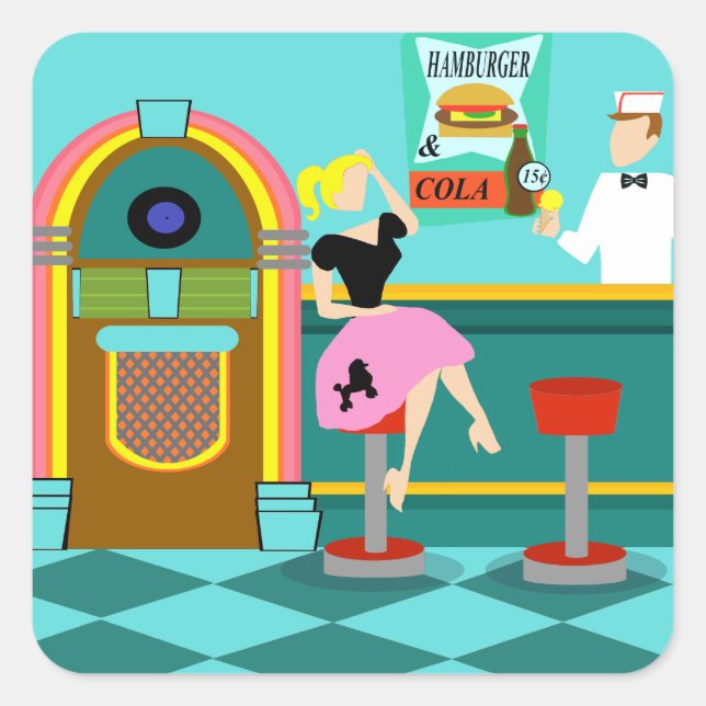Retro Soda Fountain Stickers (Vorderseite)