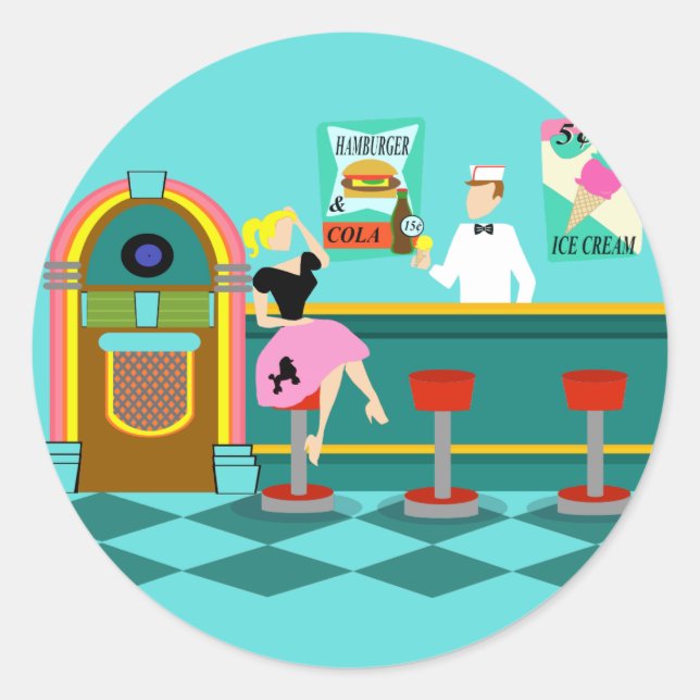 Retro Soda Fountain Stickers (Vorderseite)
