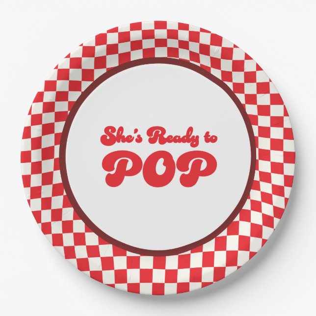 Retro Soda Pop Cola Babydusche Pappteller (Vorderseite)