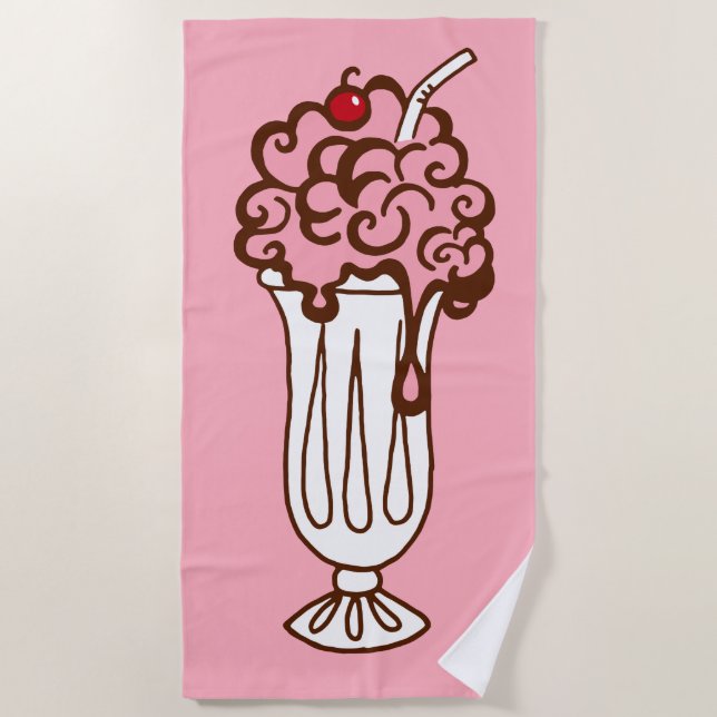 Retro-Soda-Shop Strandtuch  (Vorderseite)