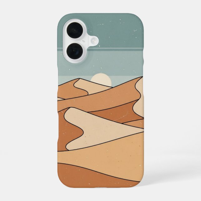 Retro Soft Dünen iPhone 16 Hülle (Rückseite)