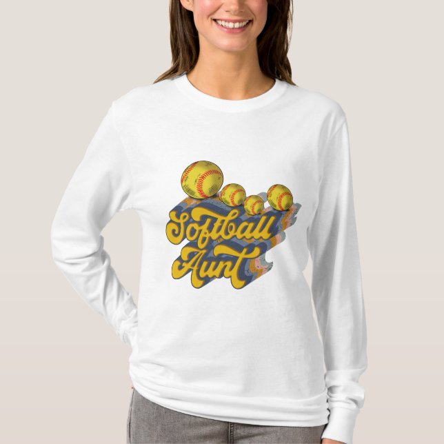 Retro Softball Tante Sublimation Design, Softball T-Shirt (Vorderseite)