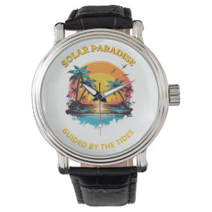 Retro Solarparadies, geführt von den Gezeiten T-Sh Armbanduhr