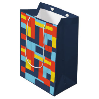 Retro Solid Block Design/Set 2 Mittlere Geschenktüte