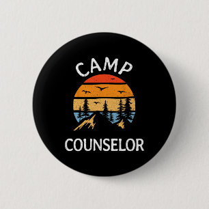 Retro-Sommer-Camp-Leiter Camper-Mitarbeiter Button