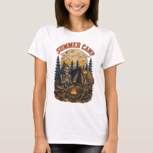 Retro-Sommer-Camp-Skelett-Lagerfeuer-Design