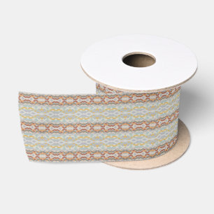 Retro-Sommer geometrisches Farblockmuster-Design Satinband