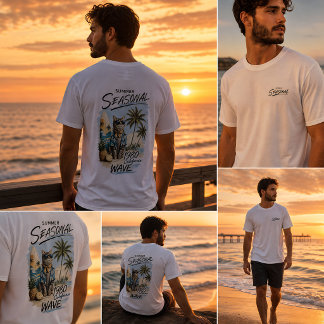 Retro Sommer Katze Surfer Vibes 1980er Kalifornien T-Shirt