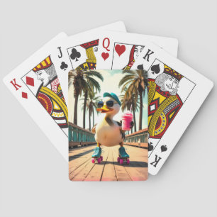 Retro-Sommer lustige Roller-Ente Spielkarten