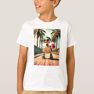 Retro-Sommer lustige Roller-Ente  T-Shirt