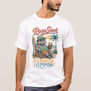 Retro-Sommer-Nilpferd-Strand-Grafik-Tank-Top Vint T-Shirt