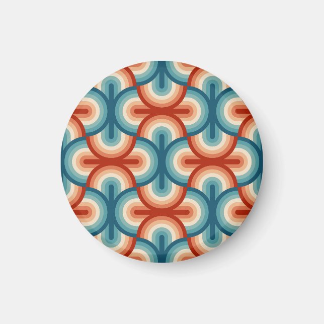 Retro-Sommer-Regenbogen-Streifenmuster Magnet (Vorne)