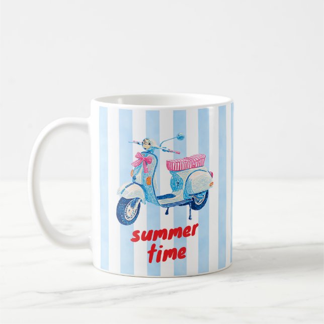 Retro-Sommer-Roller-Stripes Dopamin Kaffeetasse (Links)