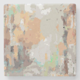 Retro Sommer rustikal dusty orange, taupe, braun,  Steinuntersetzer