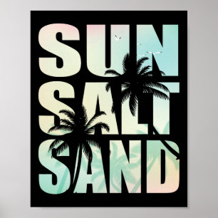 Retro-Sommer-Sonne-Salz-Sand-Strand-Mädchen-Trip Poster