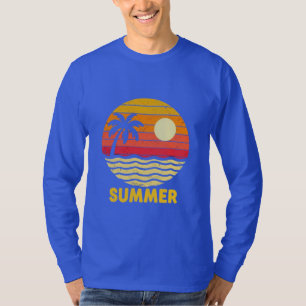 Retro-Sommer-Sonnenuntergangs-Vibes – Tropische St T-Shirt
