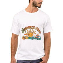 Retro-Sommer-Stimmung Palme & Sonne T-Shirt