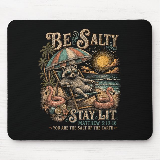Retro Sommer Strand Sei Salzig Bleib Lit Matthew Mousepad (Vorne)