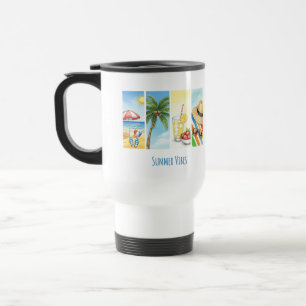 Retro-Sommer-Strand-Vibes-Sublimationsbecher – Vin Reisebecher
