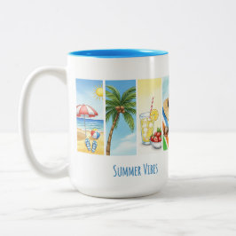 Retro-Sommer-Strand-Vibes-Sublimationsbecher – Vin Zweifarbige Tasse