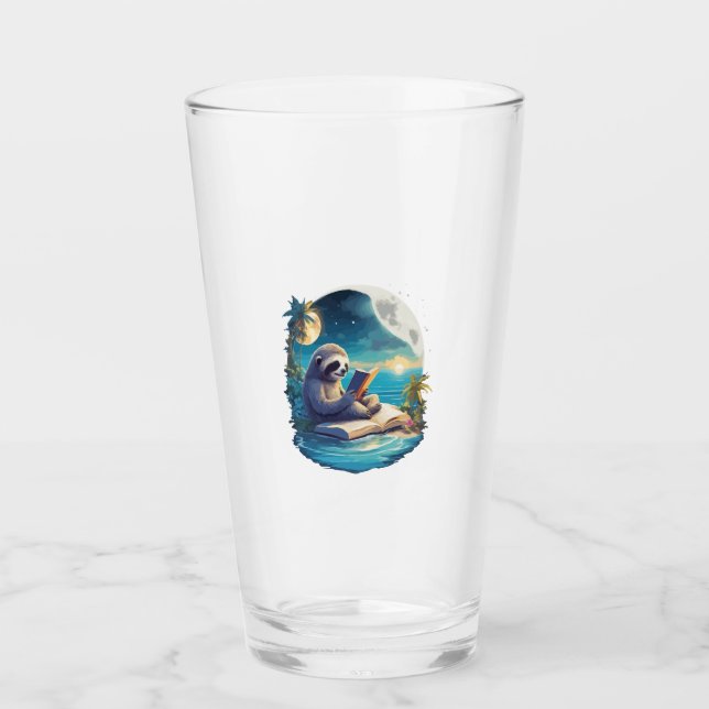 Retro-Sommer-Strandfaultier Glas (Vorderseite)