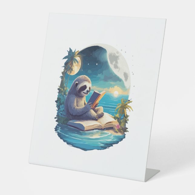 Retro-Sommer-Strandfaultier Sockelschild (Vorderseite)