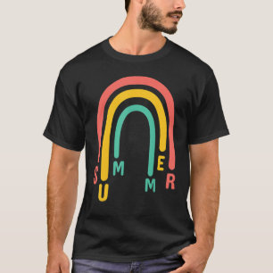 Retro-Sommer-Zauber-Regenbogen-Drei-Farben-Tropf S T-Shirt