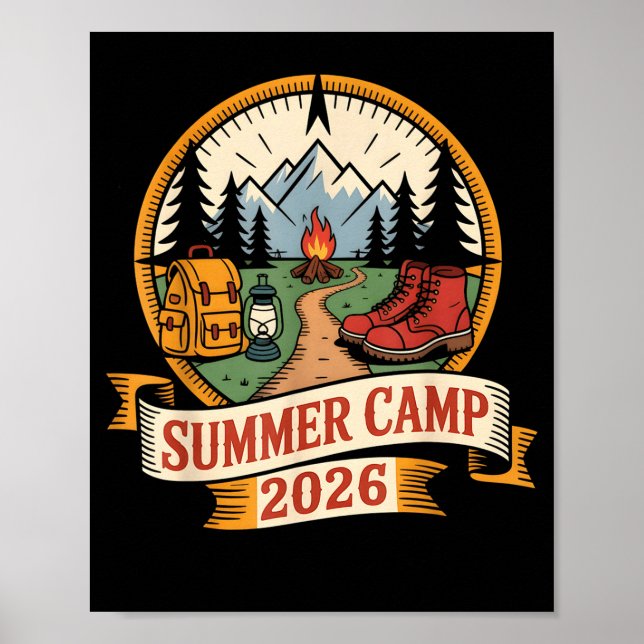 Retro Sommercamp 2026 Leiter Crew Host Smore Poster (Vorne)