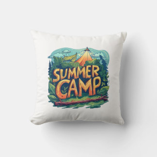 Retro-Sommercamp-Grafik-T-Shirt Kissen